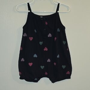 **4/$20 On Baby Rompers/pajamas** H&M Black Romper with Colorful Hearts LOT R2
